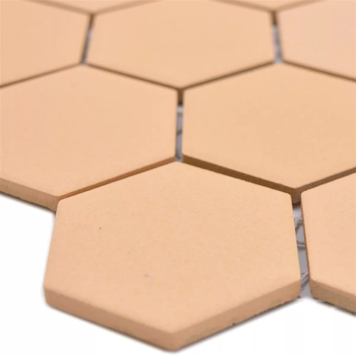 Sample Ceramic Mosaic Bismarck R10B Hexagon Ocher Orange H51