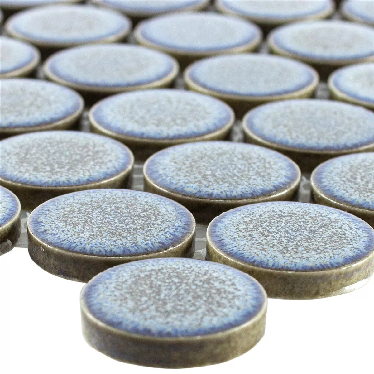 Ceramic Button Mosaic Tiles Mission Bluegrey Ceramic Button Mosaic Tiles Mission Bluegrey