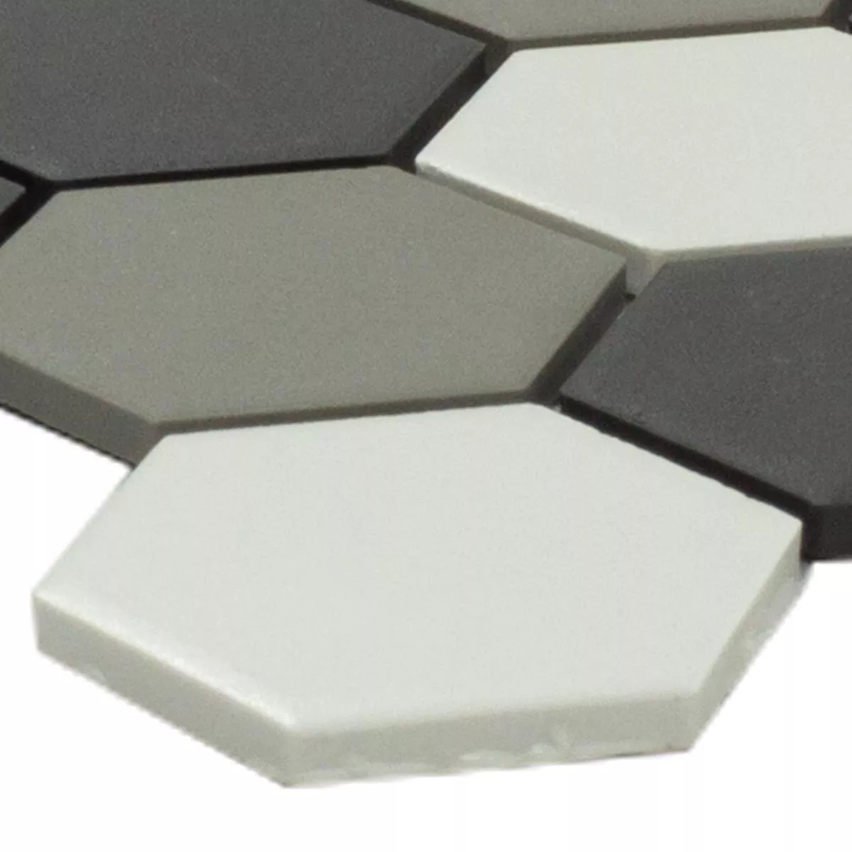 Ceramic Mosaic Tile Hexagon Bern Black White Ceramic Mosaic Tile Hexagon Bern Black White