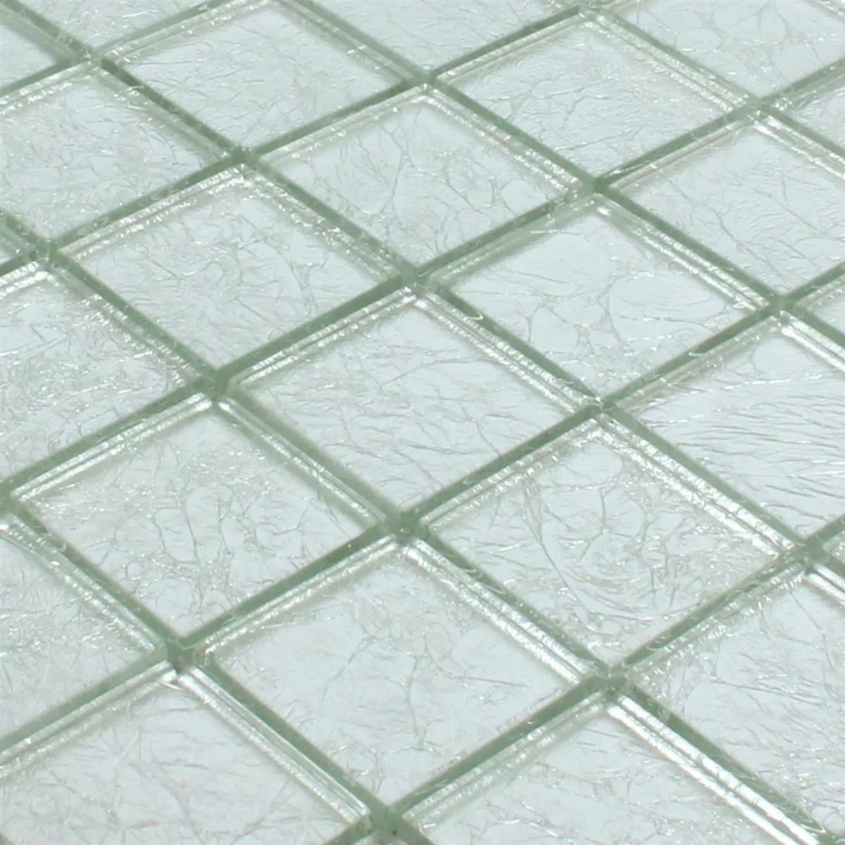 Mosaic Tiles Glass Lucca Silver 48x48x8mm