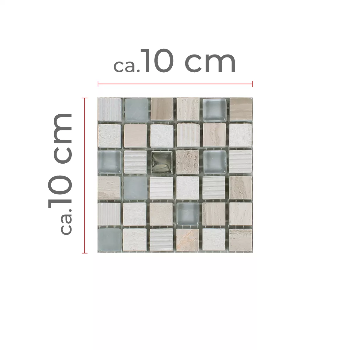 Sample Mosaic Tiles Venzona Light Grey Silver