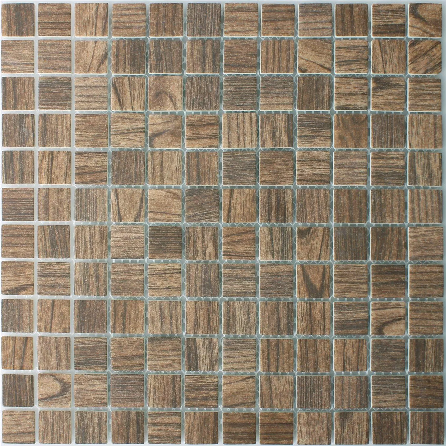 Mosaic Tiles Glass Valetta Wood Structure Brown
