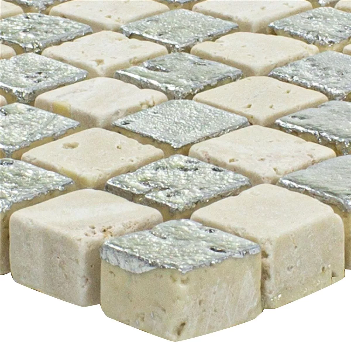 Marble Natural Stone Mosaic Tiles Antika Mix Silver Creme Marble Natural Stone Mosaic Tiles Antika Mix Silver Creme