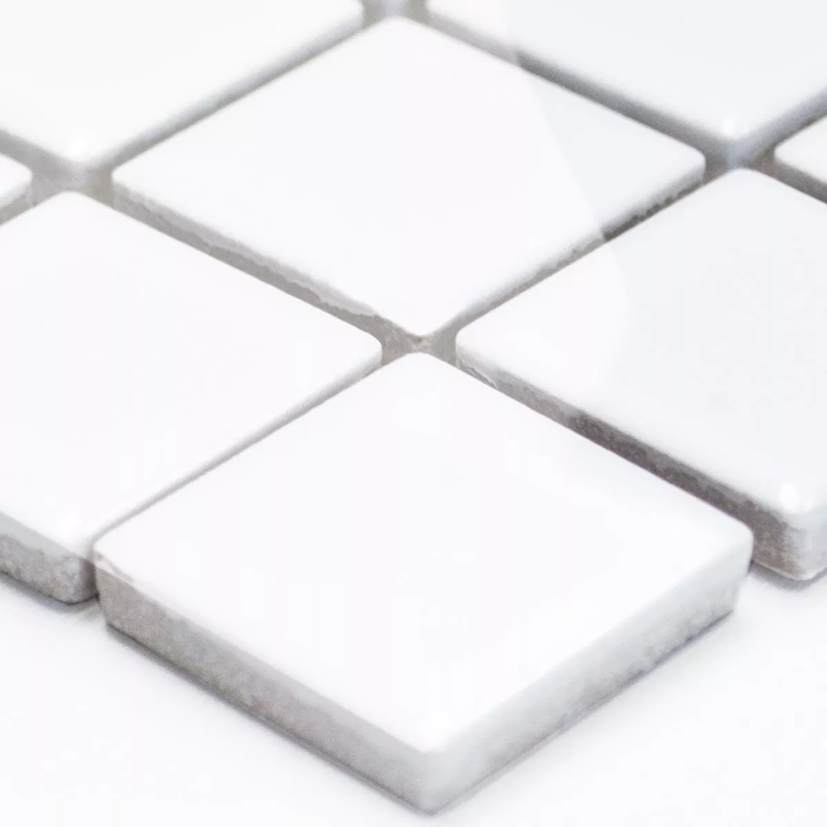 Sample Mosaic Tiles Ceramic White Glossy