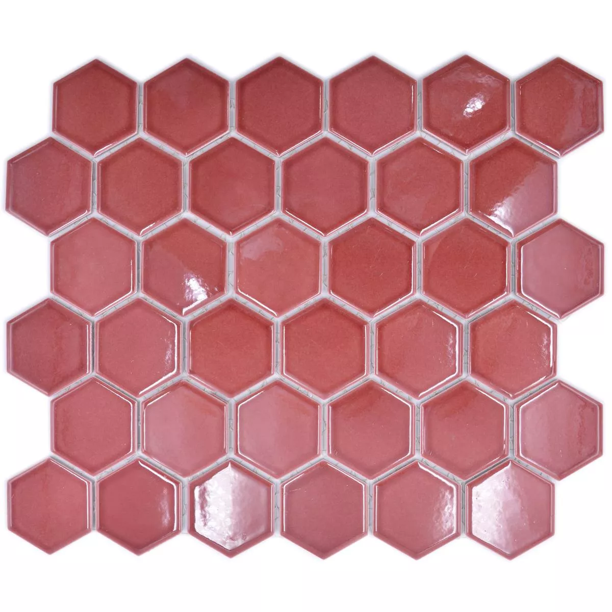 Sample from Ceramic Mosaic Salomon Hexagon Bordeaux Red H51