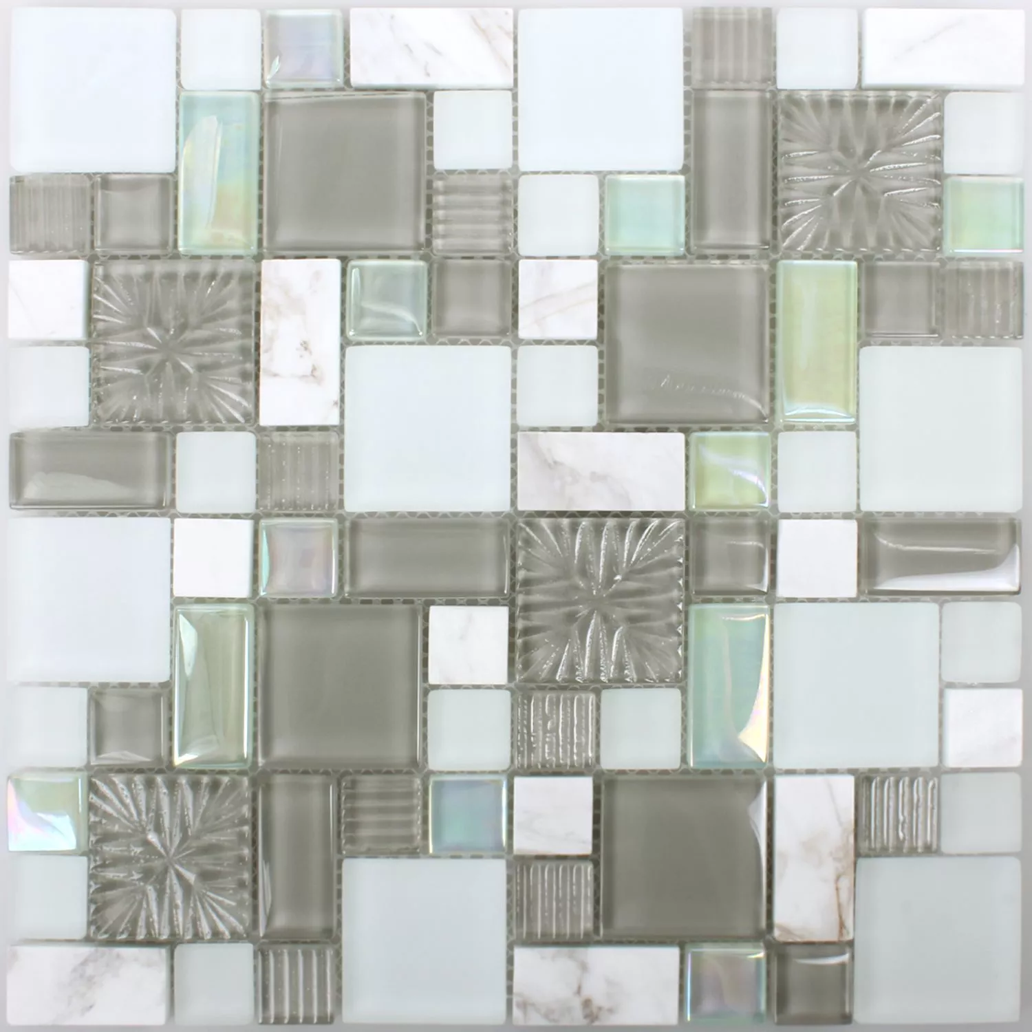 Sample Mosaic Tiles Norderney Glass Natural Stone Mix