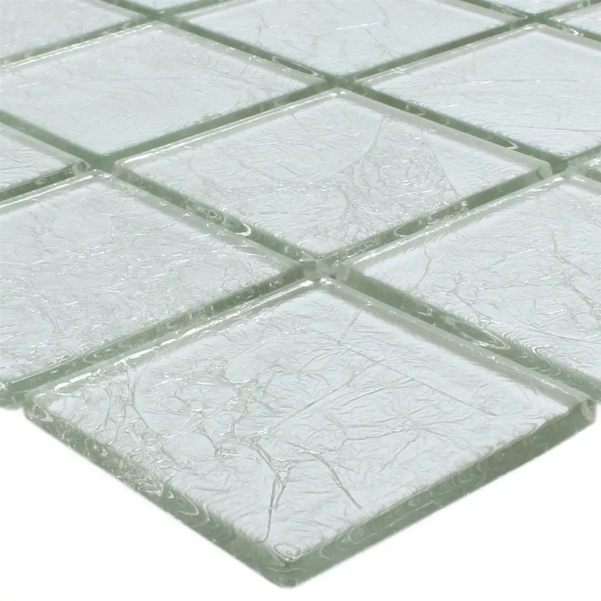 Mosaic Tiles Glass Lucca Silver 48x48x4mm