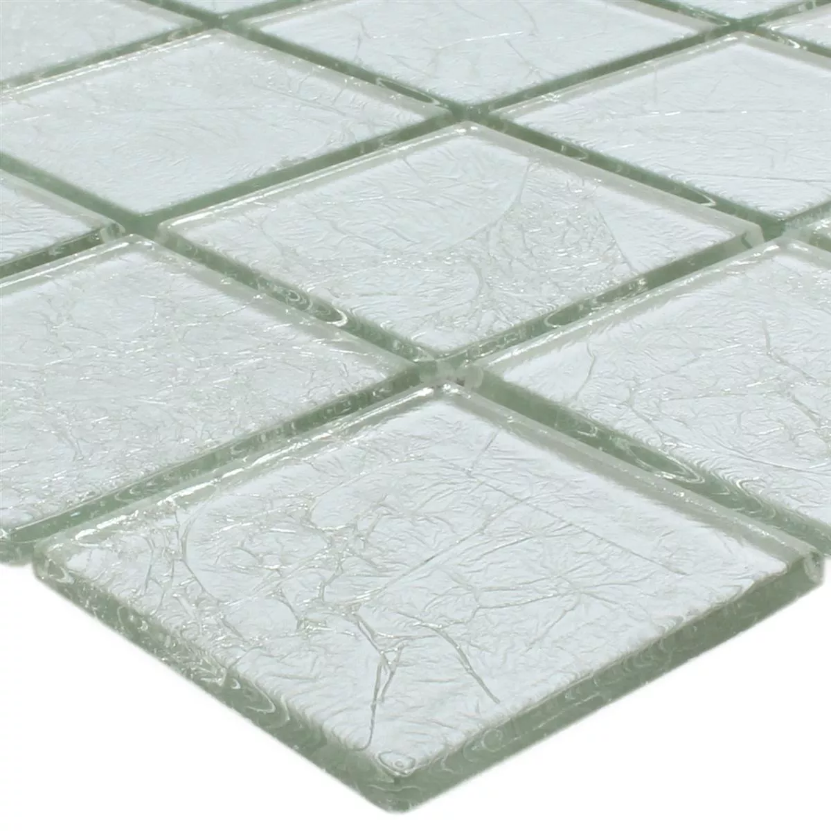 Mosaic Tiles Glass Lucca Silver 48x48x4mm Mosaic Tiles Glass Lucca Silver 48x48x4mm