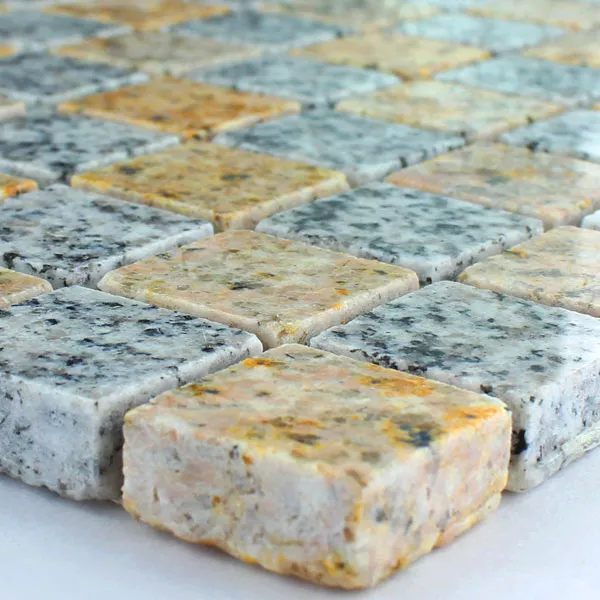Mosaic Tiles Granit 23x23x8mm Yellow Grey Mosaic Tiles Granit 23x23x8mm Yellow Grey