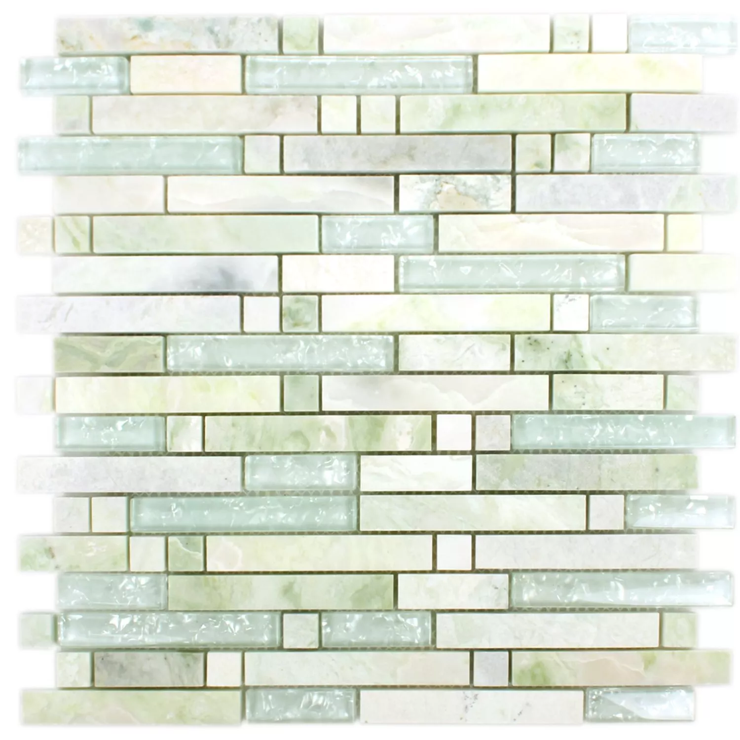 Sample Mosaic Tiles Onyx Larinera Green Gold Pattern