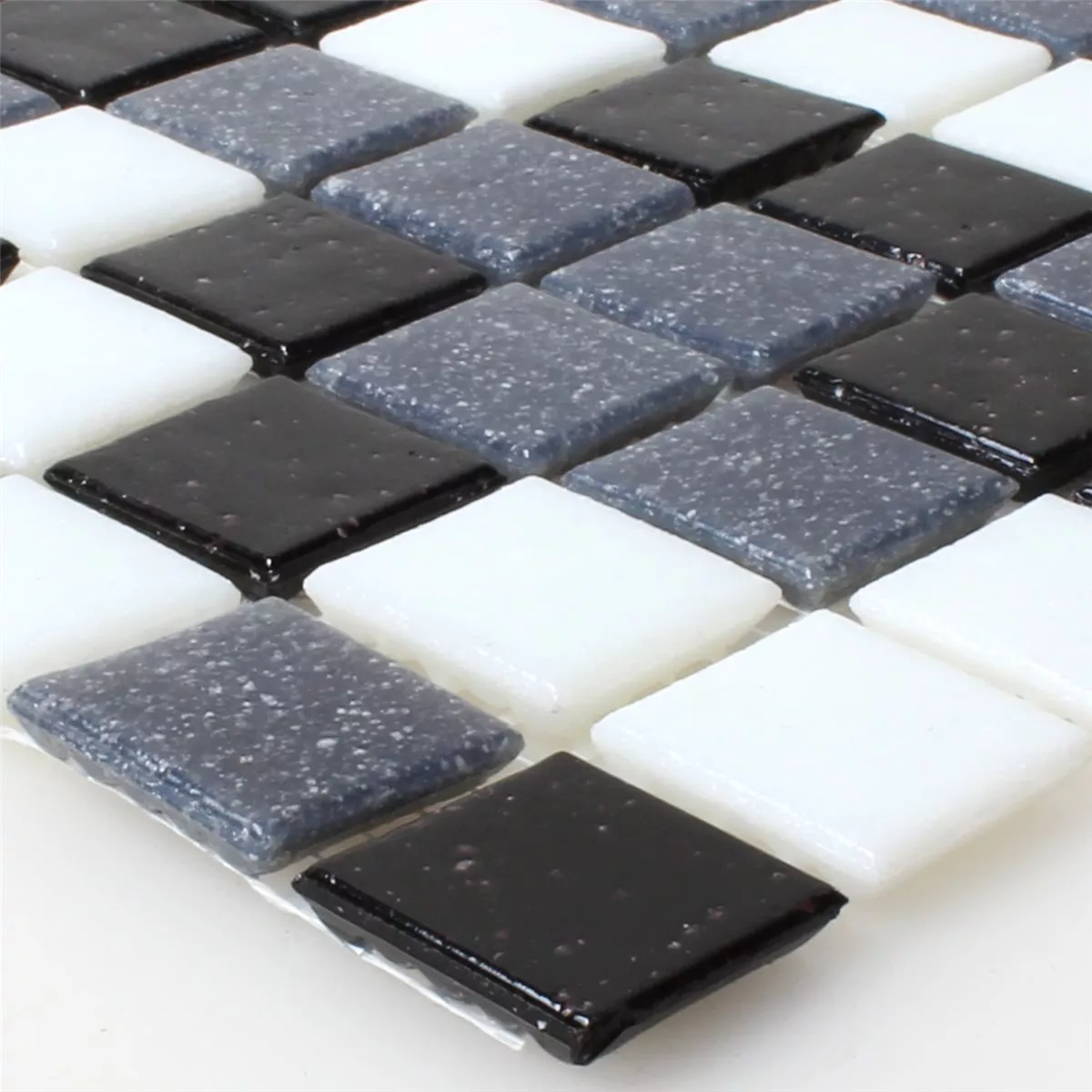 Sample Mosaic Tiles Glass White Grey Black Mix