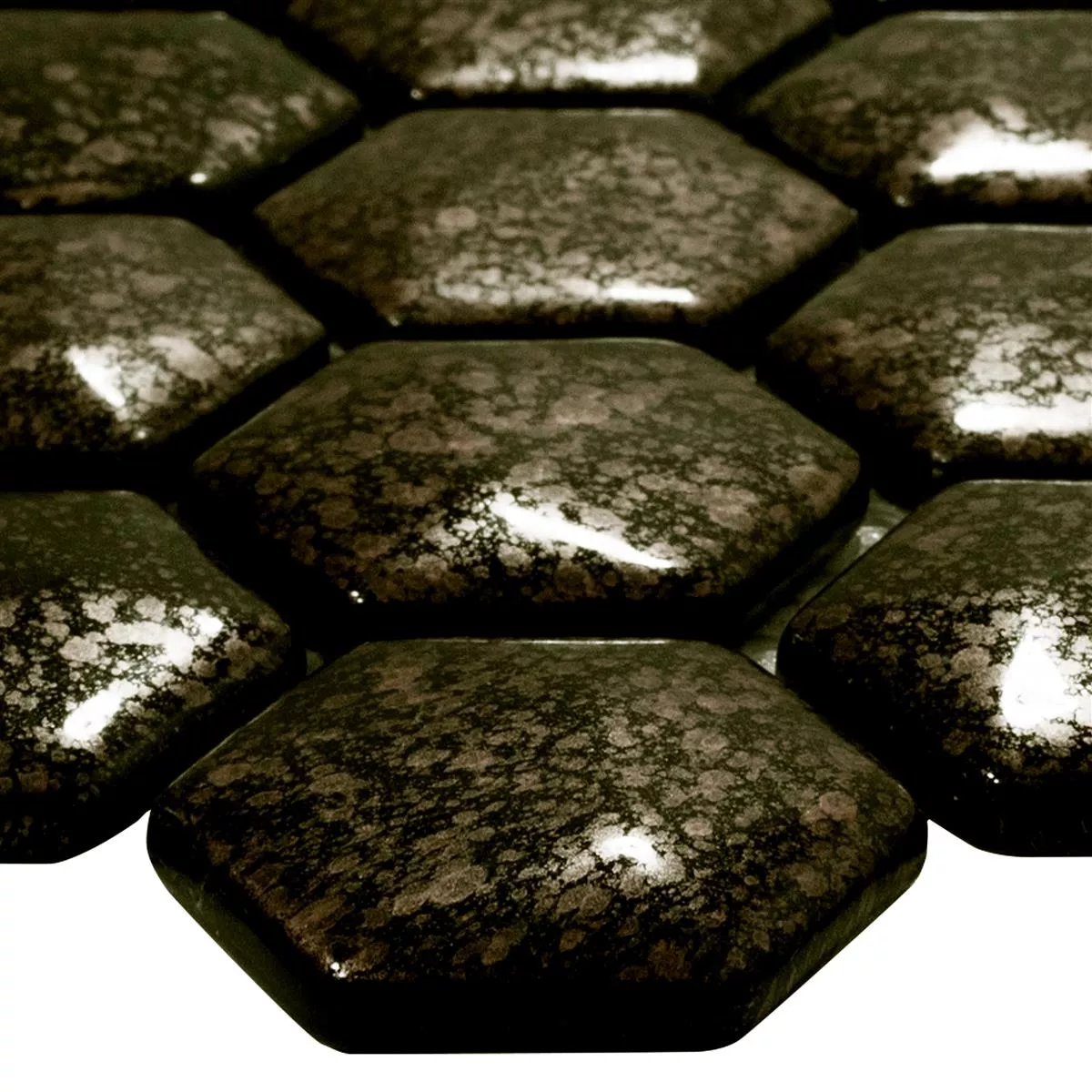 Glass Mosaic Tiles Leopard Hexagon 3D Gold Glass Mosaic Tiles Leopard Hexagon 3D Gold
