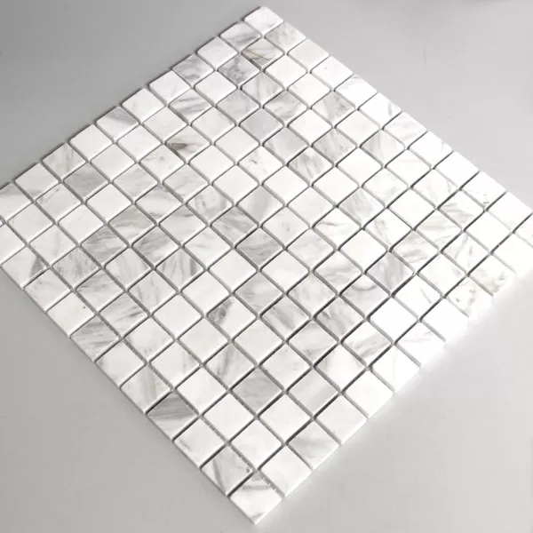 Sample Mosaic Tiles Marble  White Polished