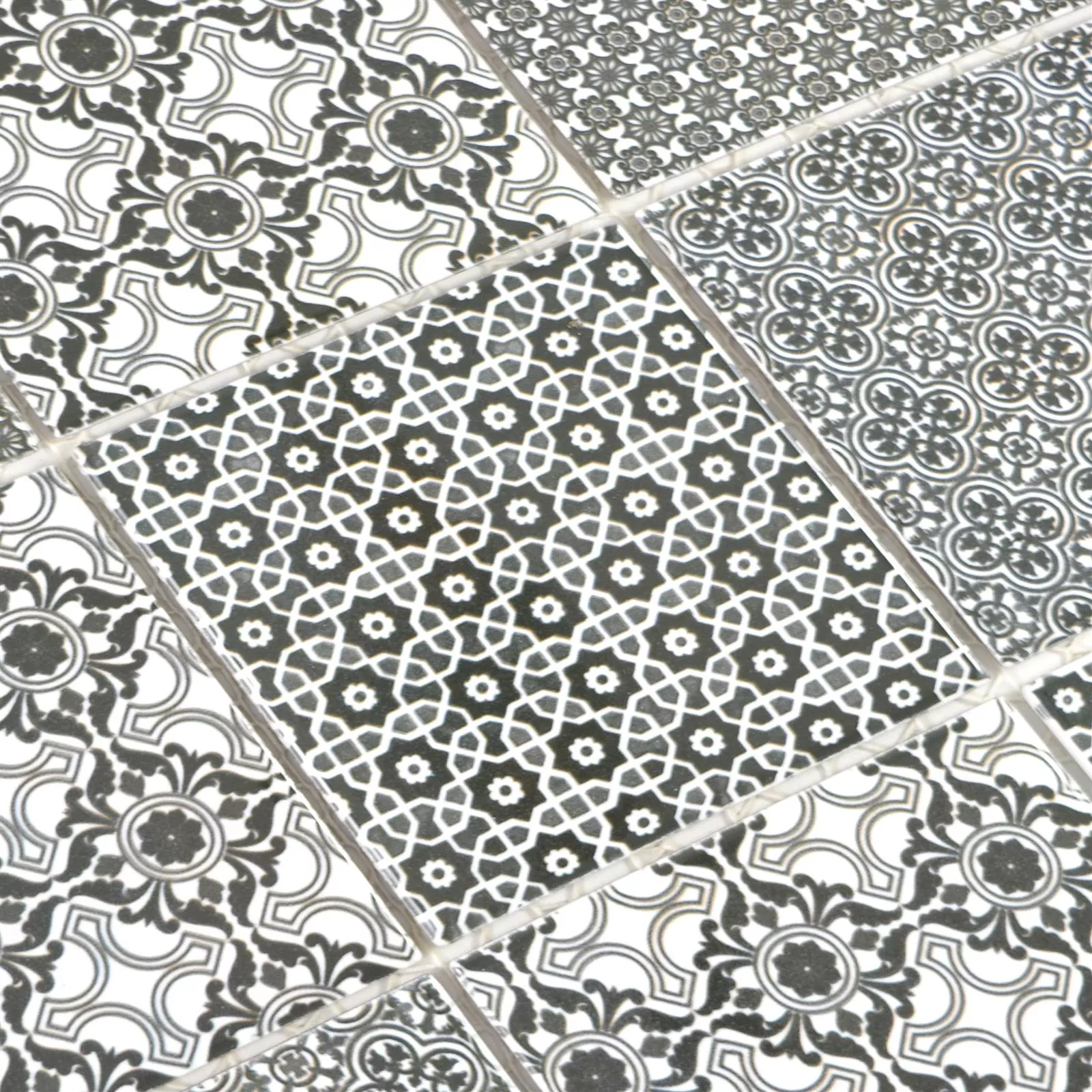 Ceramic Mosaic Tiles Daymion Retro Optic Black 97