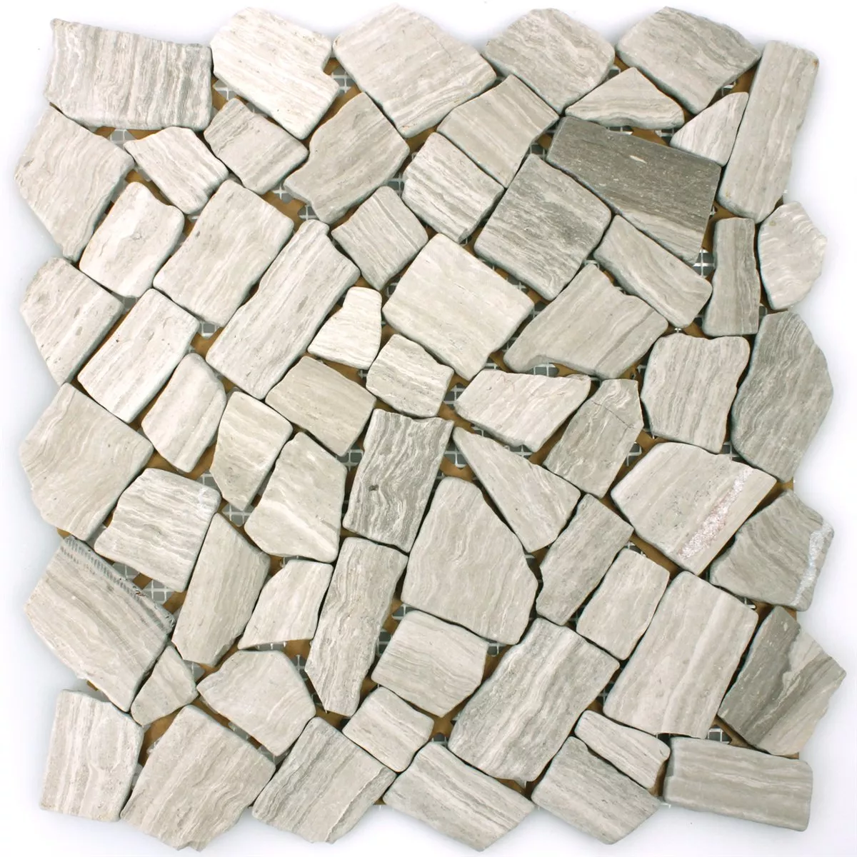 Sample Mosaic Tiles Marble Broken Grey Stripes