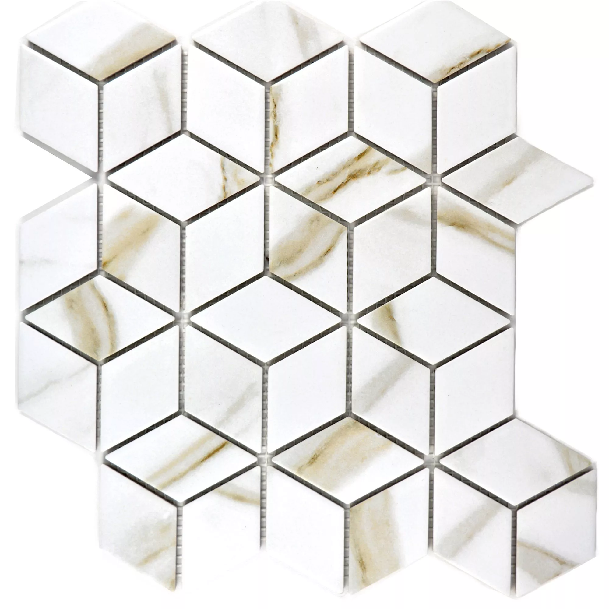 Sample Ceramic Mosaic Tiles Zorro Calacatta Cube