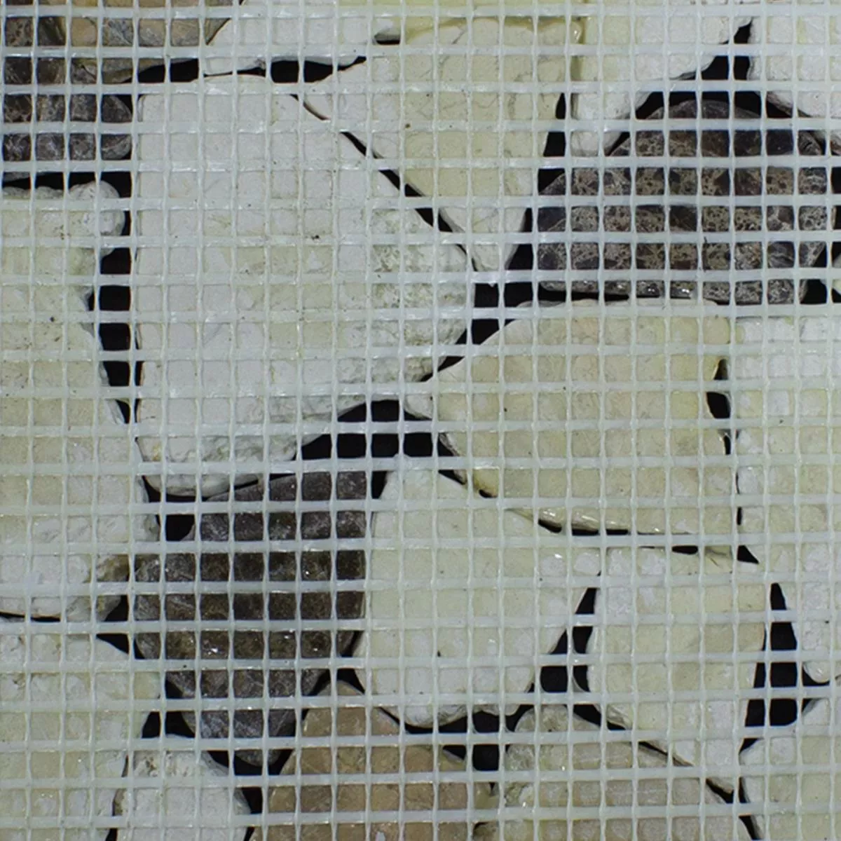 Marble Broken Mosaic Tiles Dolcevista Brown White