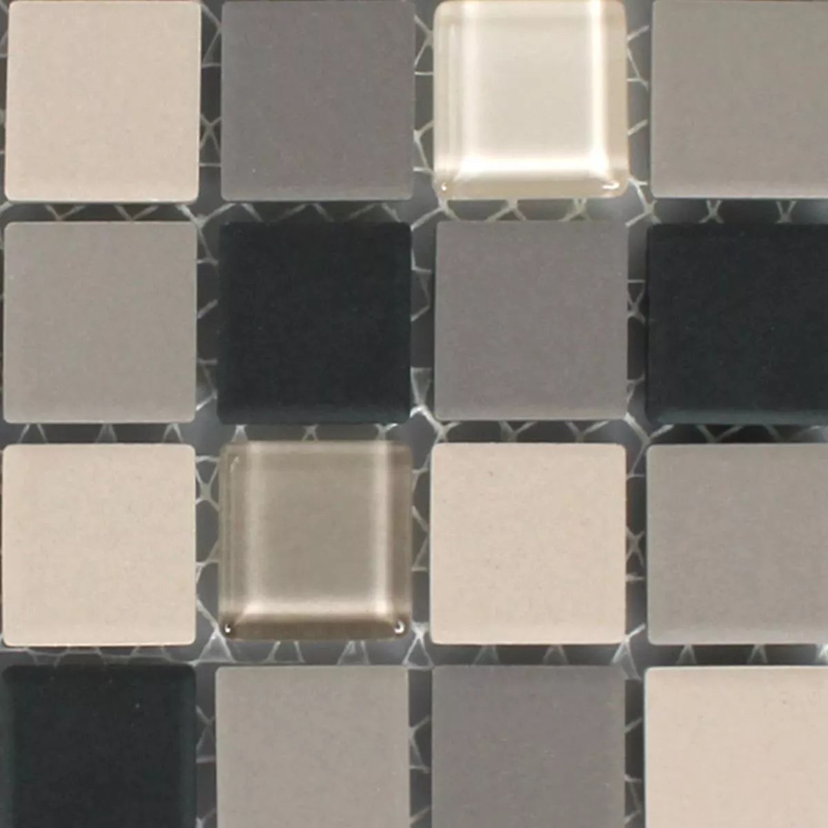 Sample Mosaic Tiles Unglazed Garden Beige Mix Square