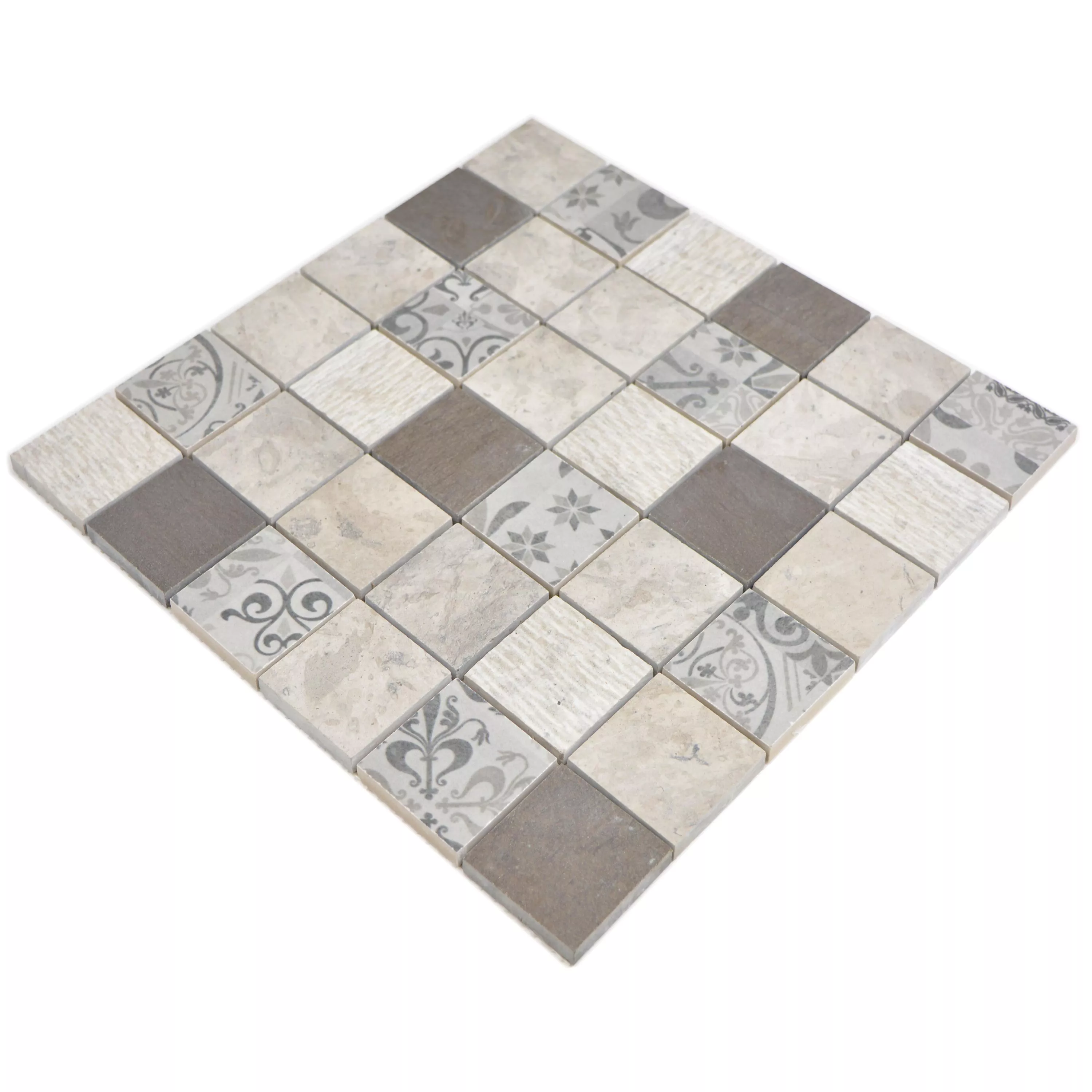 Ceramic Mosaic Tiles Mythos Square Grey