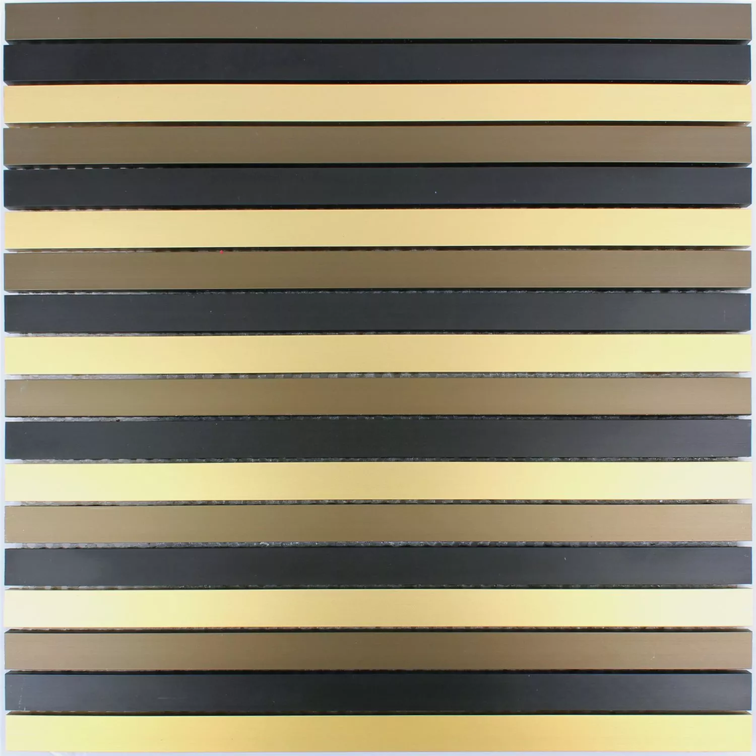 Sample Mosaic Tiles Aluminium Thasos Black Gold