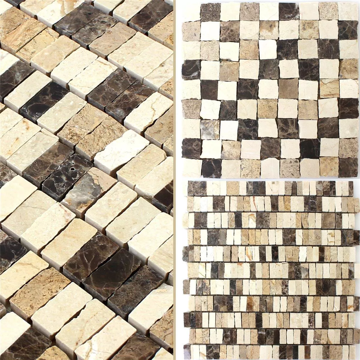 Sample Mosaic Tiles Zoltan Beige Crema Emperador