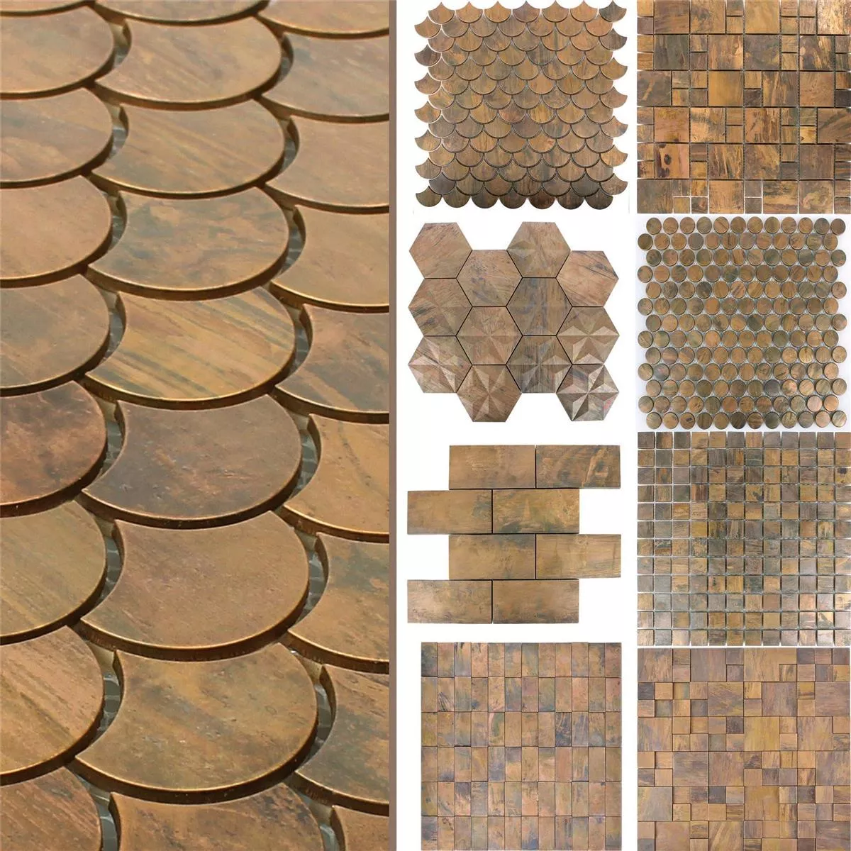 Metal Copper Mosaic Tiles Myron