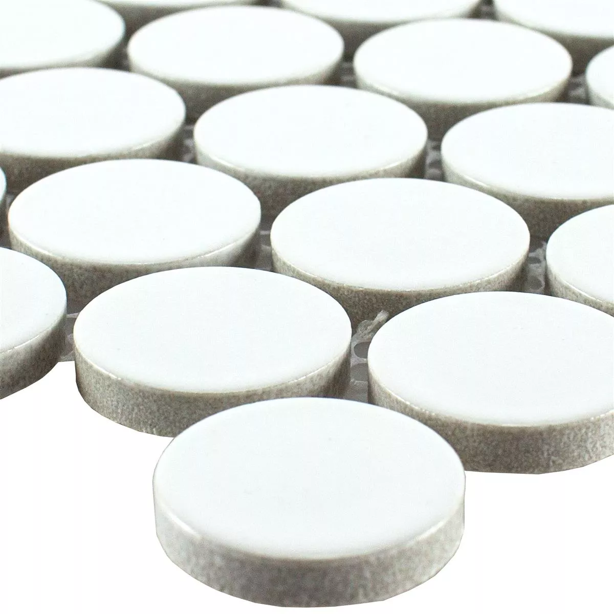 Ceramic Button Mosaic Tiles LaRosita Blanc Mat Ceramic Button Mosaic Tiles LaRosita Blanc Mat