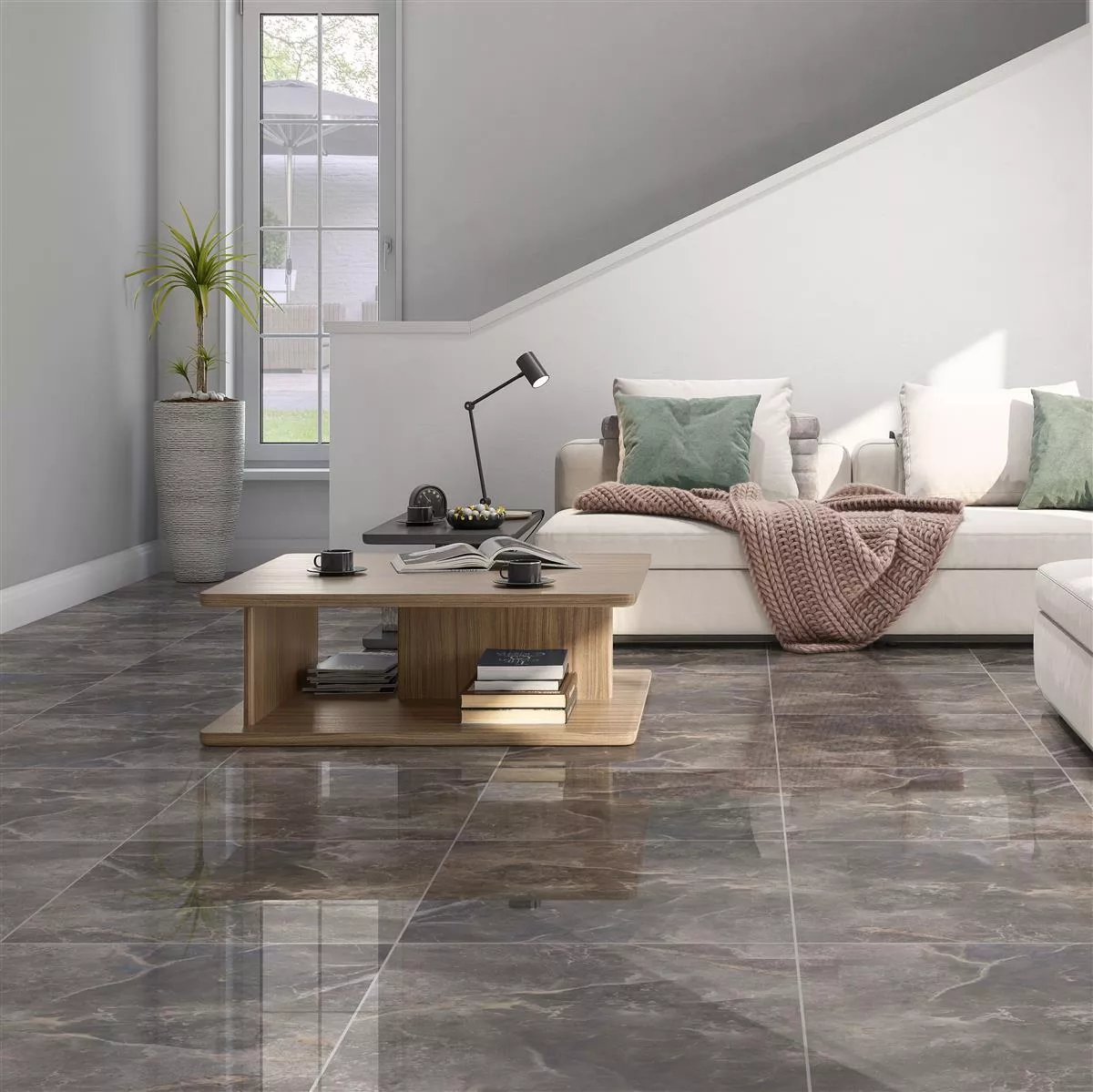 Floor Tiles Marble Optic Himalaya Brown Polished 60x60cm