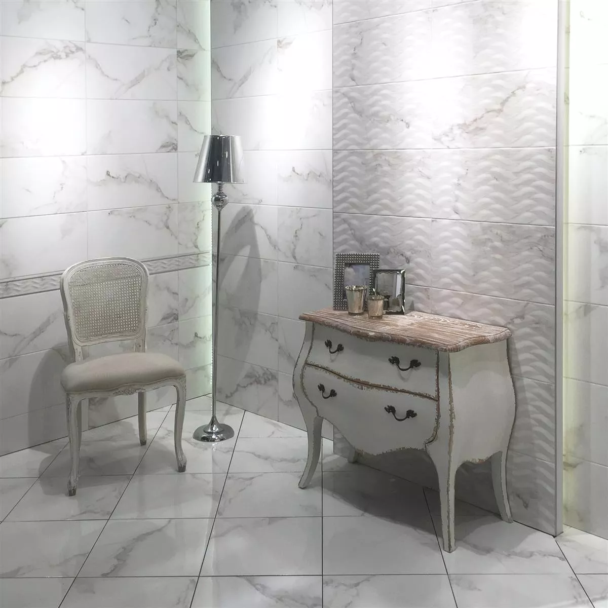Floor Tiles Natural Stone Optic Ephesos White 30x60cm