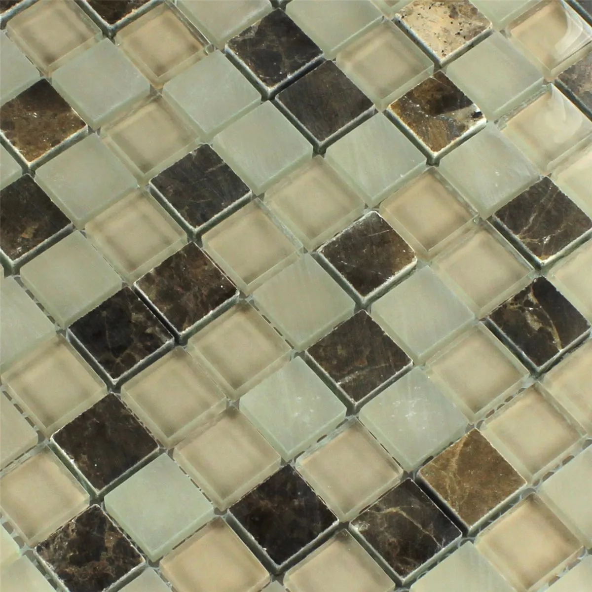 Sample Mosaic Tiles Glass Marble Quebeck Brown 