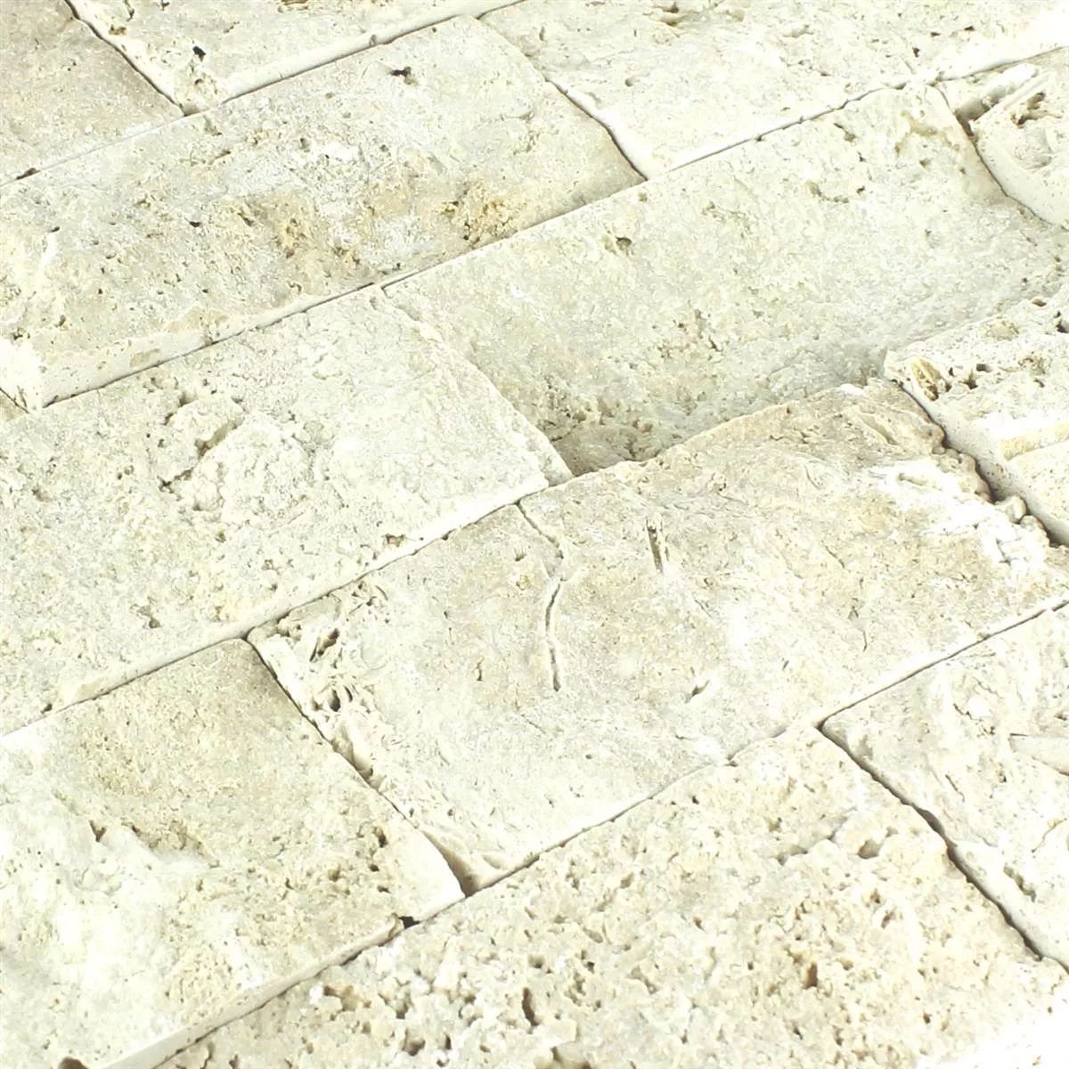 Sample Mosaic Tiles Travertine 3D Chiaro Brick