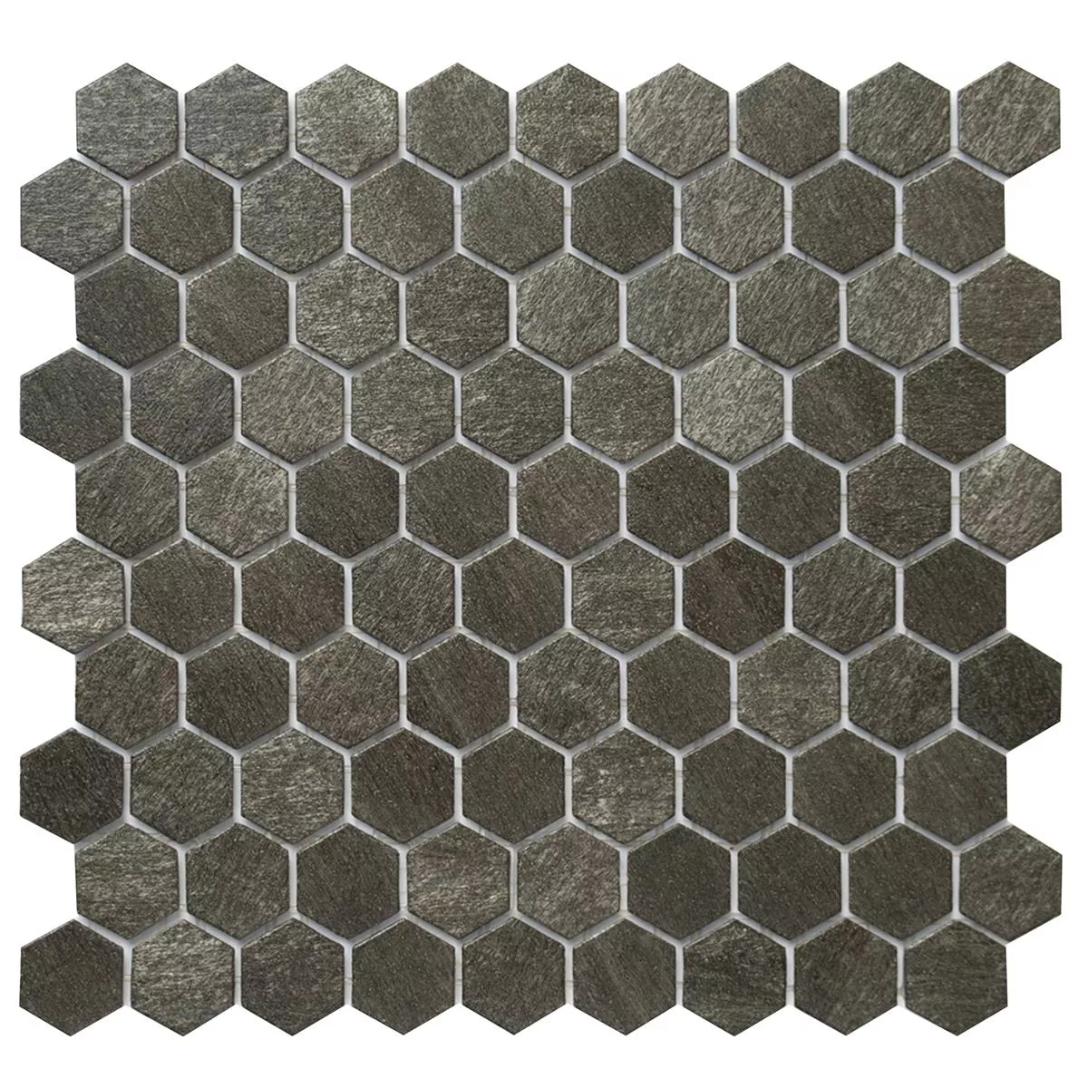 Glass Mosaic Tiles Trend-Vi Hexagonal 2124 Dark Grey Glass Mosaic Tiles Trend-Vi Hexagonal 2124 Dark Grey