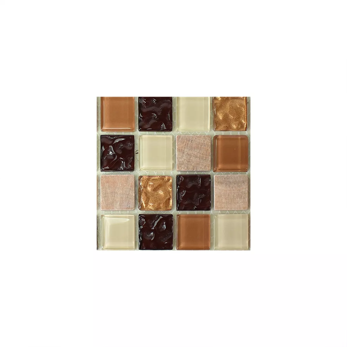 Sample Mosaic Tiles Natural Stone Glass Self Adhesive Beige Brown