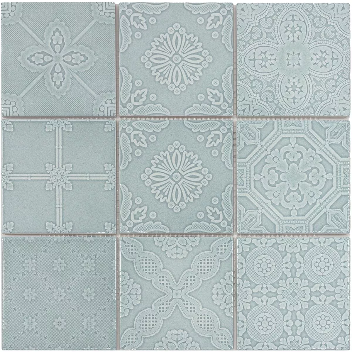 Ceramic Mosaic Tiles Rivabella Relief Green