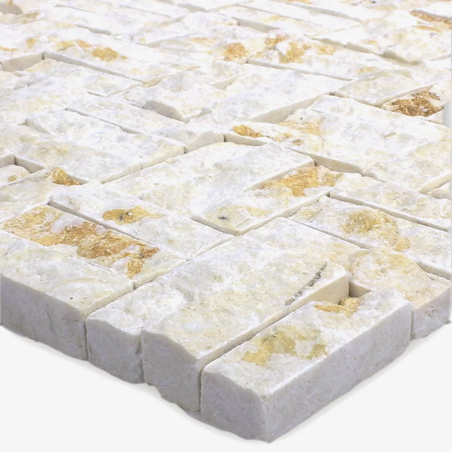 Mosaic Tiles Natural Stone Parkett Splitface 3D Beige