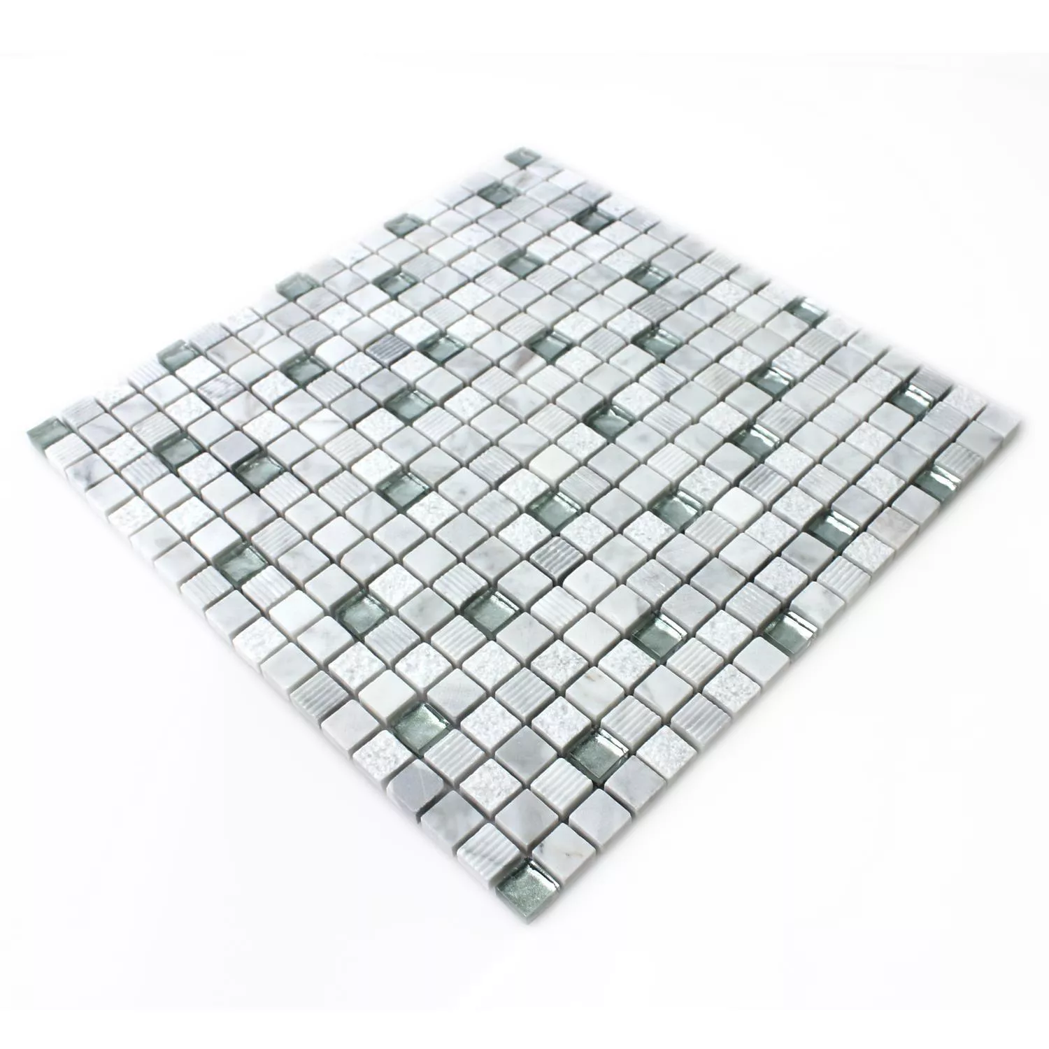Sample Mosaic Tiles Glass Natural Stone Yukon White