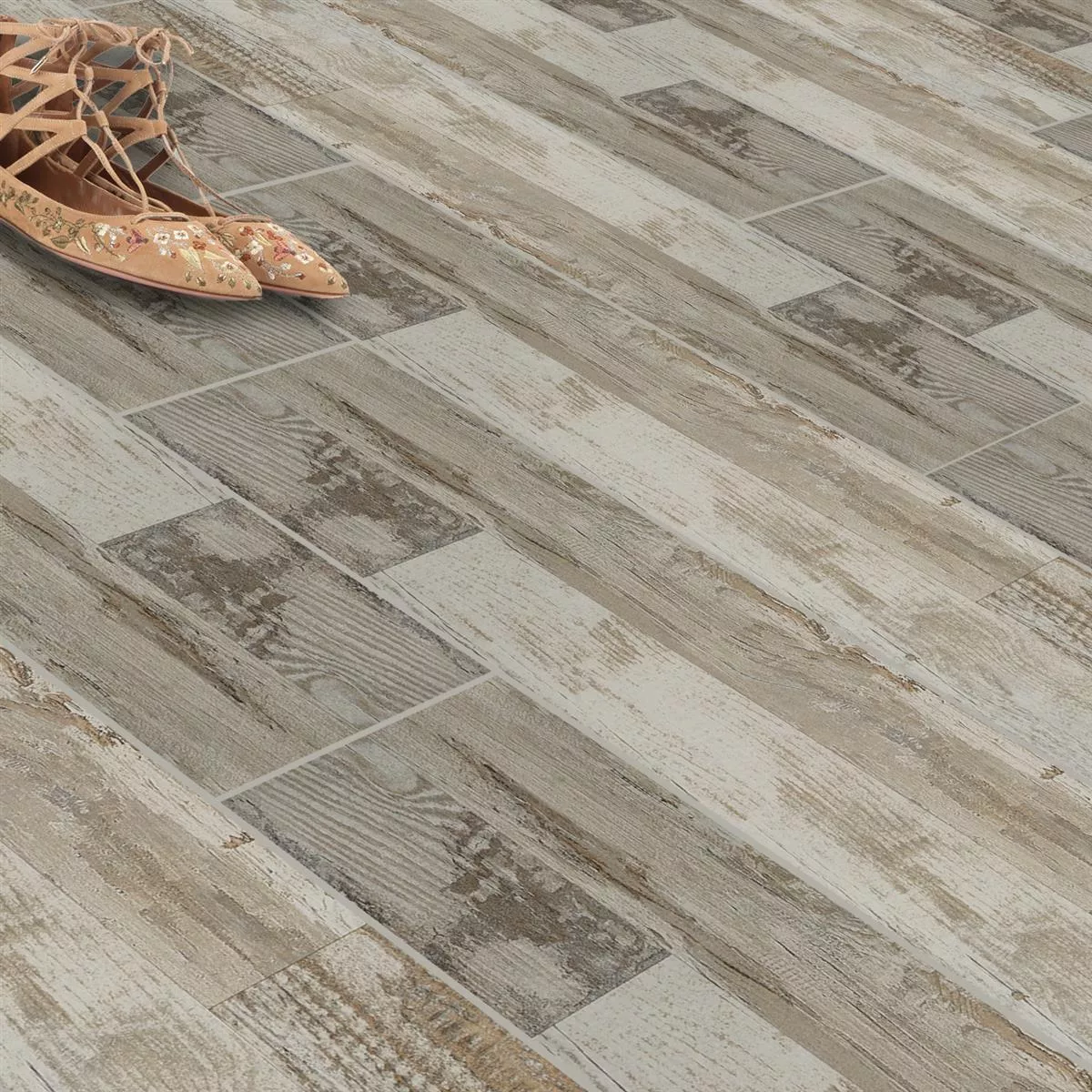 Sample Wood Optic Floor Tiles Fortuna Grey 20x120cm