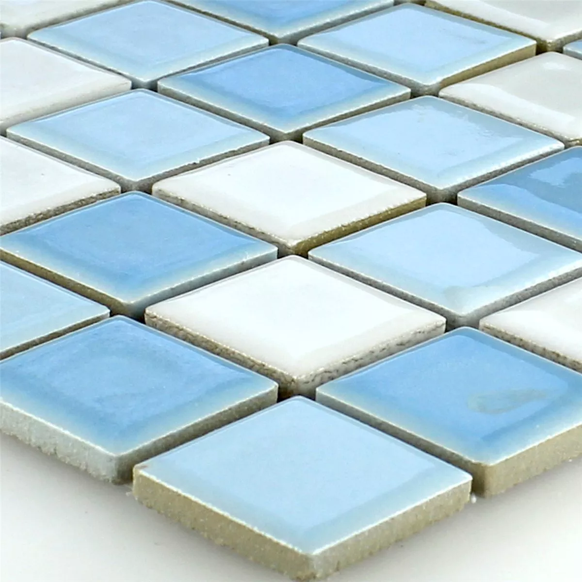 Mosaic Tiles Ceramic Blue White 25x25x5mm