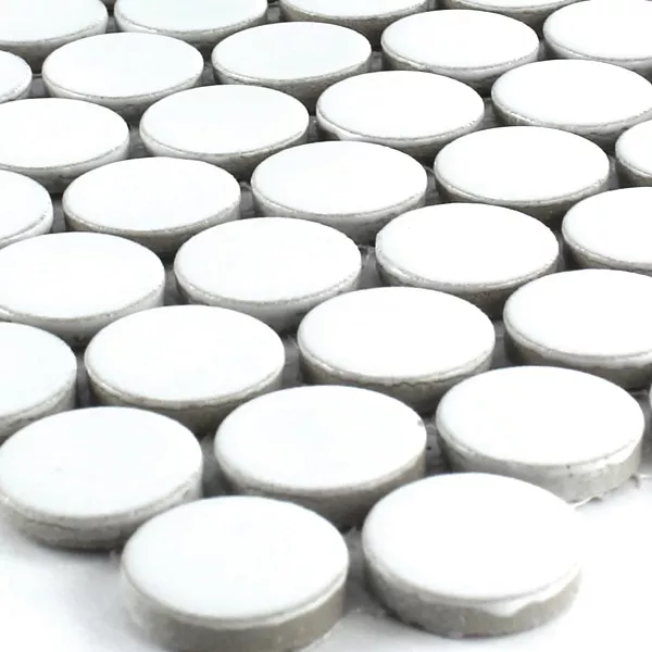 Mosaic Tiles Ceramic Drop Round White Uni Mosaic Tiles Ceramic Drop Round White Uni