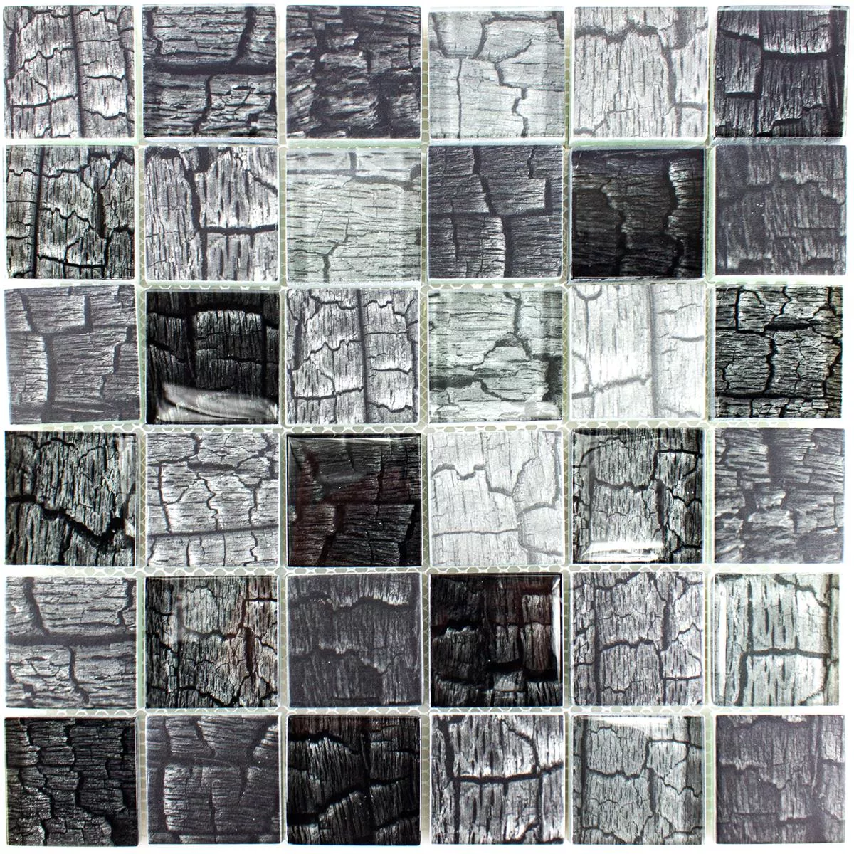 Sample Glass Mosaic Tiles Saraland Black