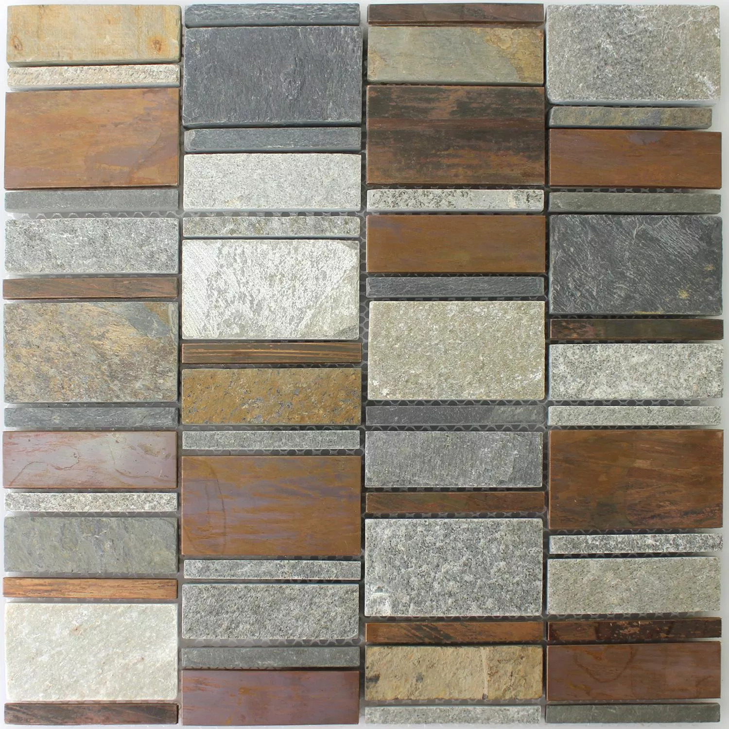 Mosaic Tiles Natural Stone Copper Mix
