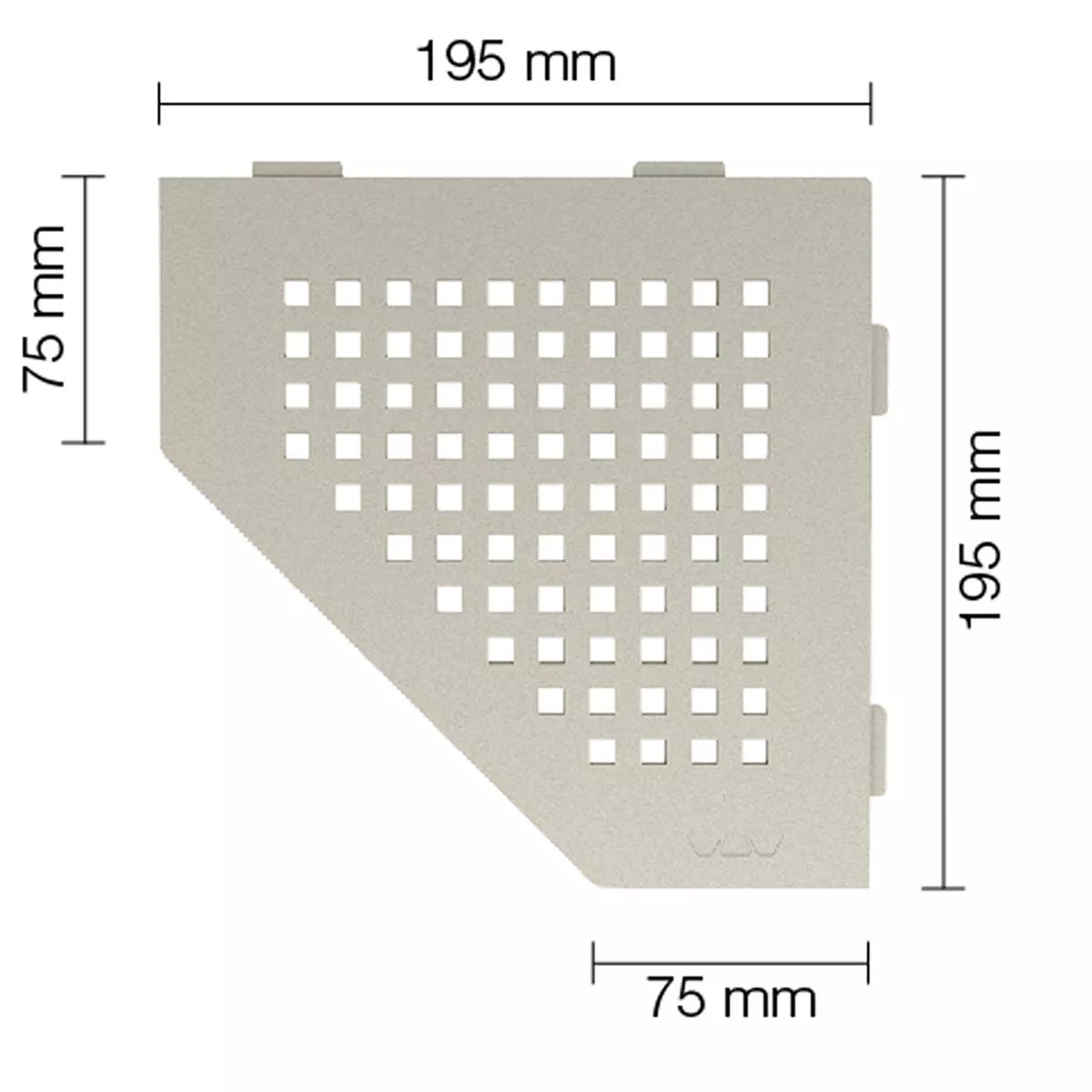 Wall shelf shower shelf Schlüter 5eck 19,5x19,5cm Square Cream