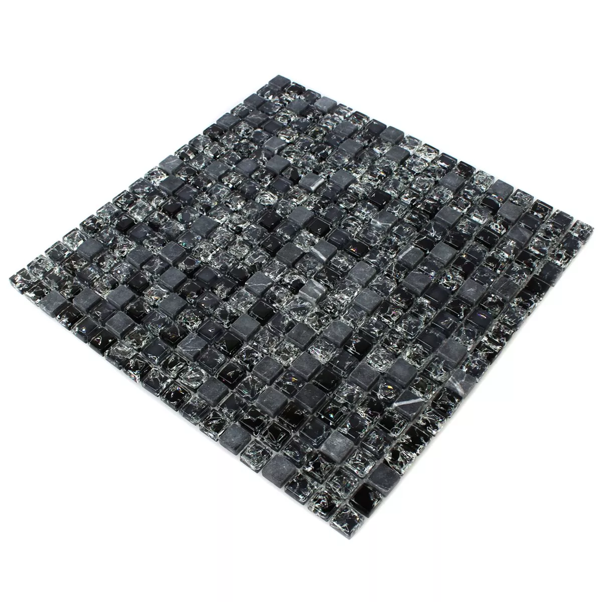 Sample Mosaic Tiles Glass Natural Stone Broken Black