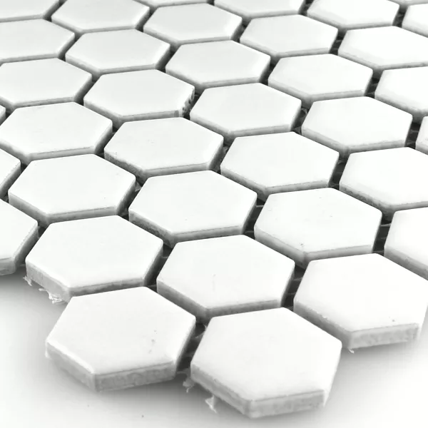 Mosaic Tiles Ceramic Hexagon White Mat H23 Mosaic Tiles Ceramic Hexagon White Mat H23