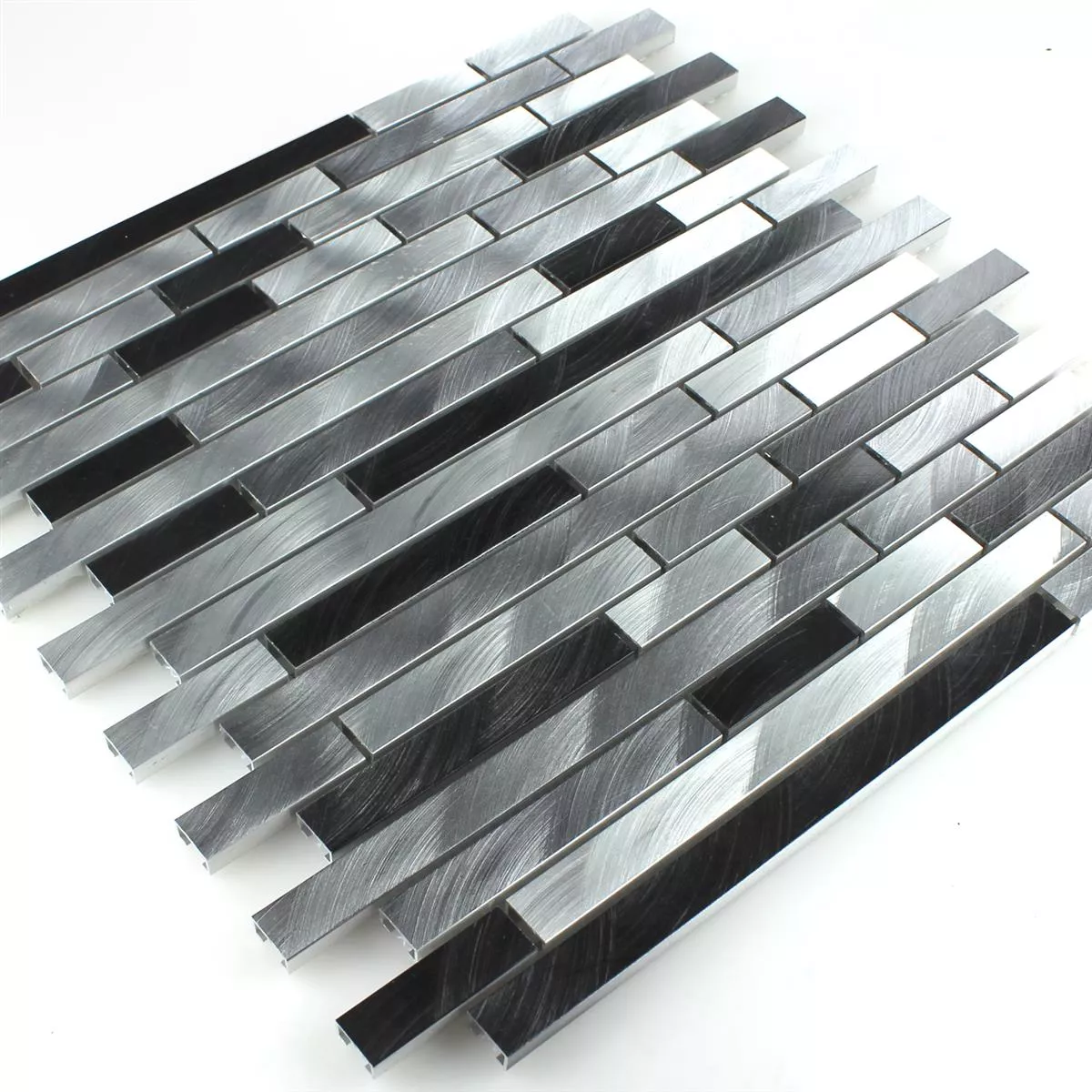 Mosaic Tiles Aluminium Metal Sahara Silver Mix