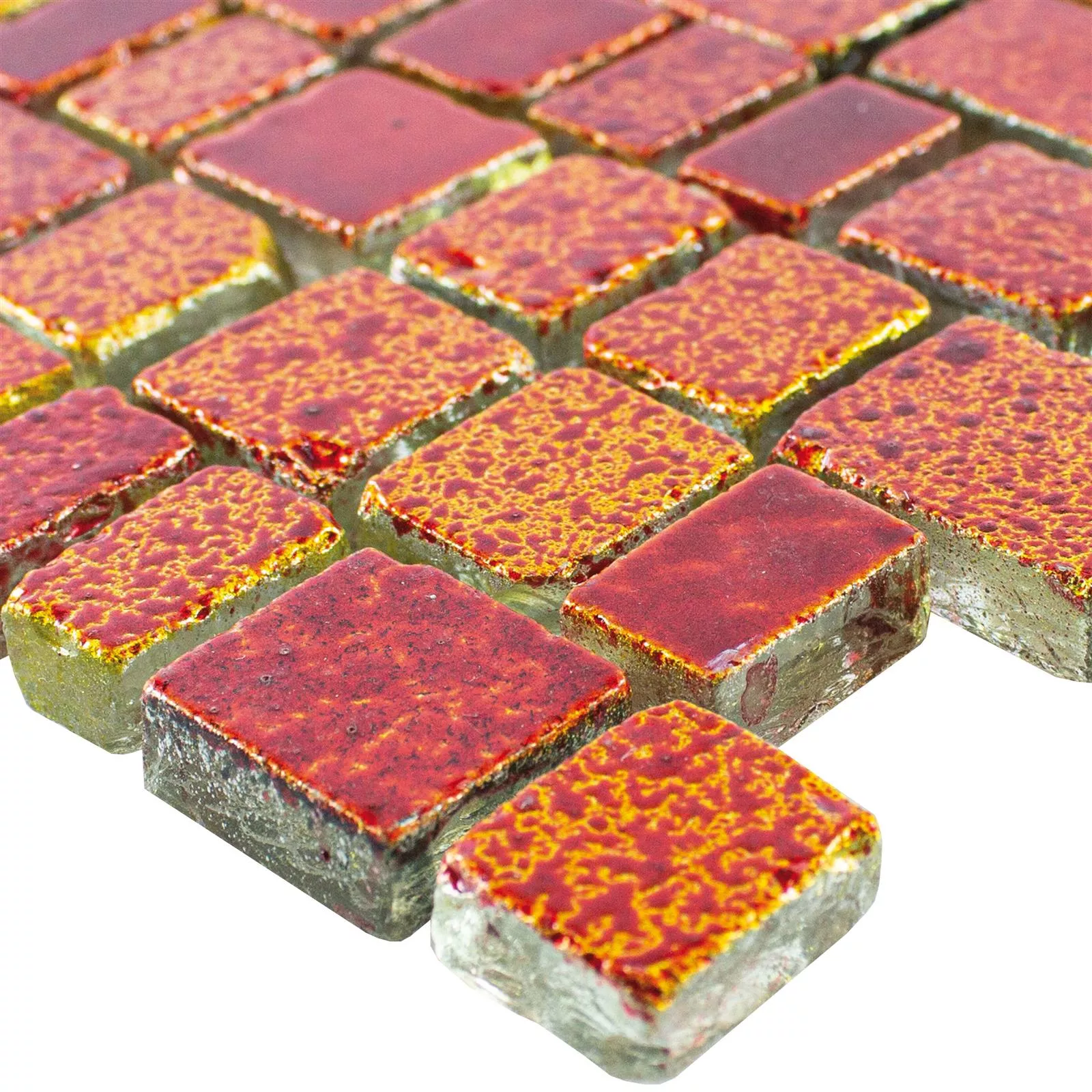 Glass Mosaic Tiles Economy Red Yellow