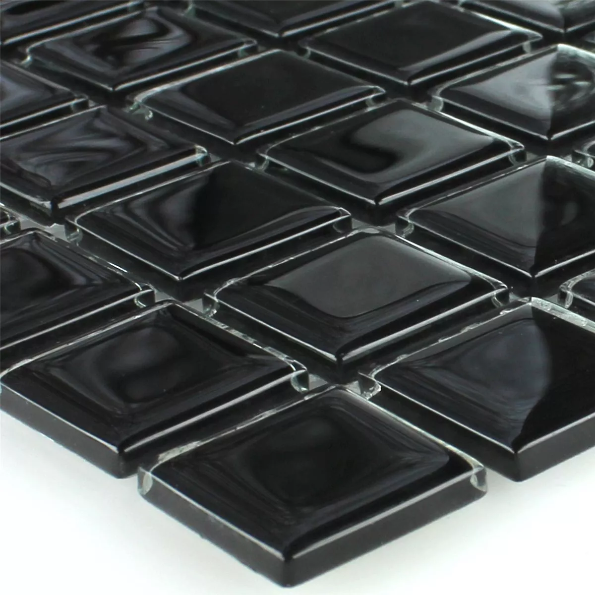 Mosaic Tiles Glass Black 25x25x4mm
