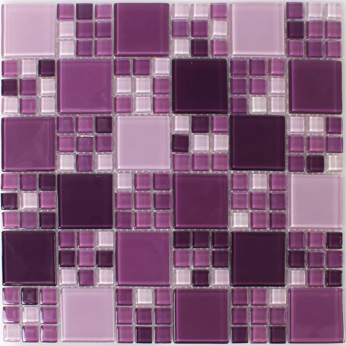 Sample Mosaic Tiles Glass Purple Mix