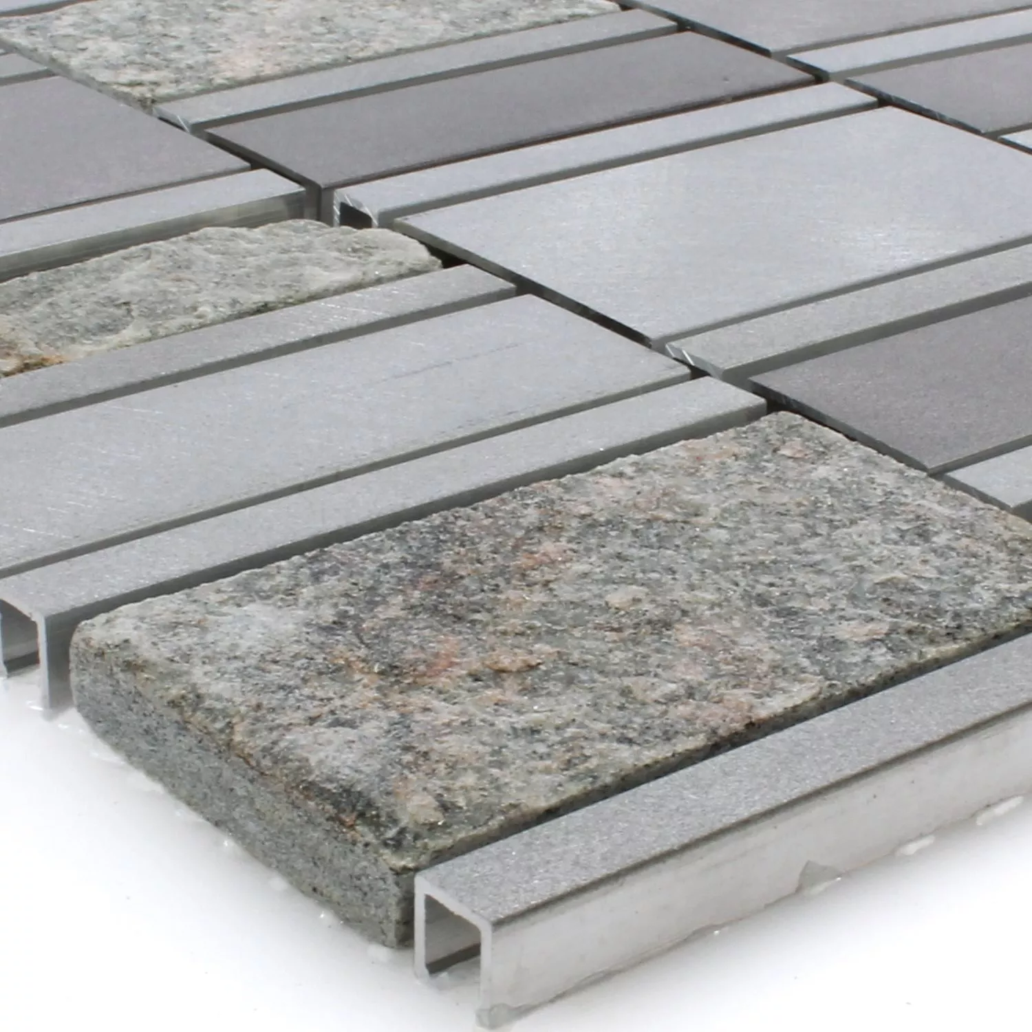 Mosaic Tiles Natural Stone Aluminium Avanti Grey Mosaic Tiles Natural Stone Aluminium Avanti Grey
