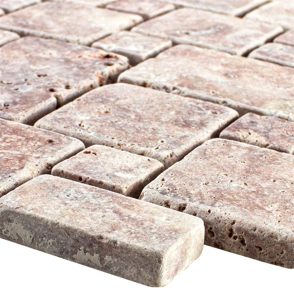 Natural Stone Travertine Mosaic Tiles LaGrange Red Natural Stone Travertine Mosaic Tiles LaGrange Red